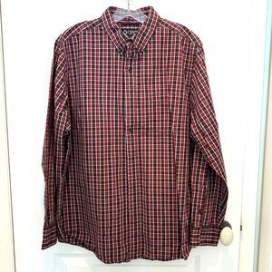 Chaps Mens plaid cotton button down shirt Large